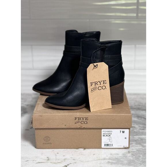 Frye Women’s Black Ankle Boots Size 7 M Indiana Black - Picture 6 of 11